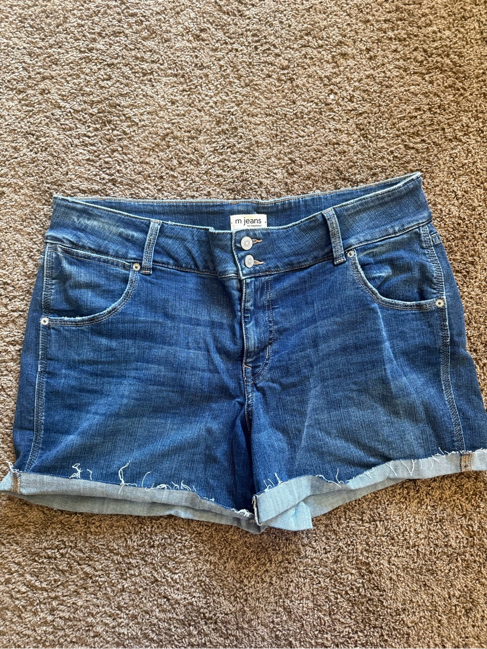 Maurices Blue Roll-Cuff Denim Shorts